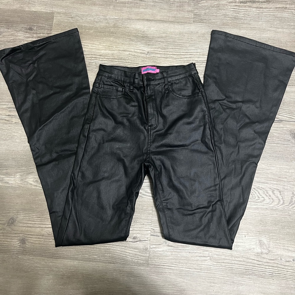 EDIKTED BLACK LEATHER PANTS